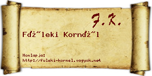 Füleki Kornél névjegykártya
