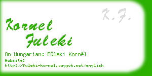 kornel fuleki business card