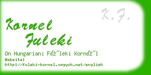 kornel fuleki business card